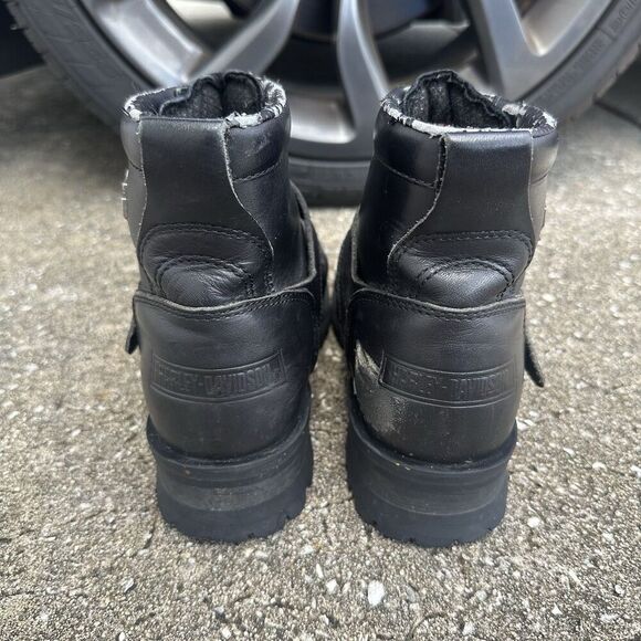 Harley Davidson Faded Glory Leather Moto Boots Womens 9 Lace Up Vintage 81024 - Picture 10 of 16